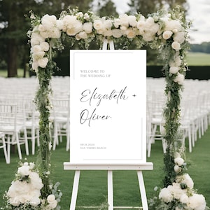 Minimalist Wedding Welcome Sign | Editable Canva Template | Modern Wedding Decor | Customizable Entrance Sign | Digital Download