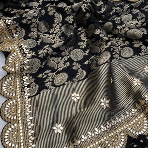 Rameshi Khaddi gorgette saree Banarsi saree Indian sari blouse