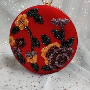 Rose embroidered clutch,,,,,purse