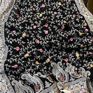 Lomana Chikankari saree/ gorgette saree/ Indian sari