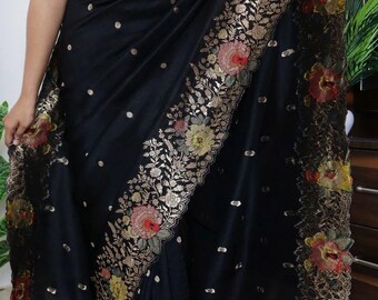 Floral munga saree Meenakari saree women sari blouse munga silk sarees