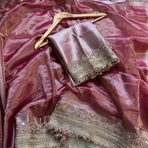 tissue premium saree Indian sarees Partywear sari blouse
