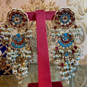 Lazmi earrings,,,,,Kundan earrings,,,,pacchi Kundan earrings