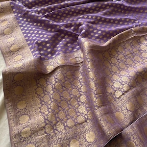 Rivaz Indian saree khaddi gorgette saree women sari