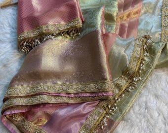 Valisha Kanjeevaram saree Tissue silk saree Partywear sari blouse