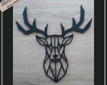 Geometric wooden deer wall decoration to hang