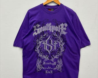 Rare Southpole Skate Hiphop Big Logo Graphic Streetwear Style Casual Outfit Fashion Top tees Tshirt Purple Large