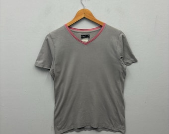 Rare Agnes B Vneck Plain Tshirt Minimalist Streetwear Style Casual Outfit Fashion Top tees Tshirt Gray Small