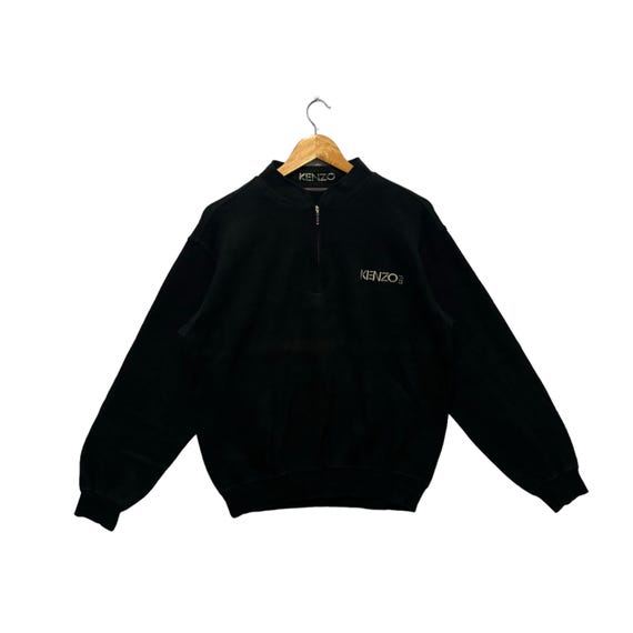 Sudadera vintage Kenzo Golf marca japonesa bordado media cremallera grafico unisex ropa de hombre sueter pulover moda urbana negro grande Etsy Espana