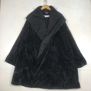 Vintage MAX MARA Made in Italy Designer Womenswear Fashion Stylish Outerwear Suede Leather Material Parka Longcoat Overcoat Black Xlarge