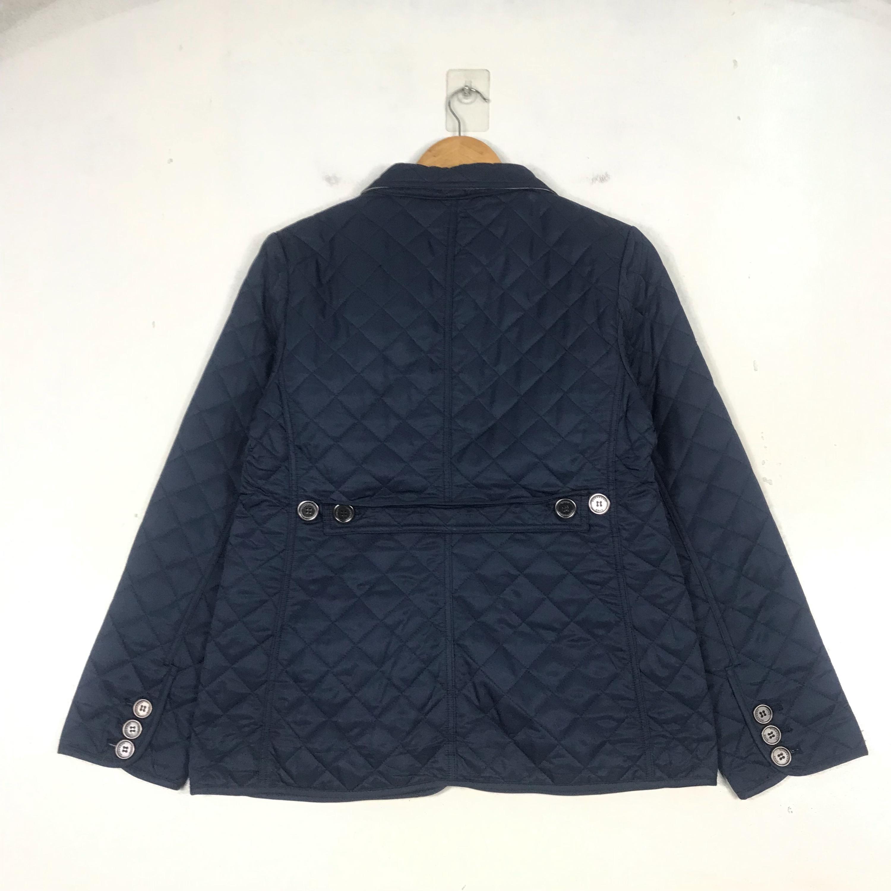 BURBERRY Quilted Jacket Full Button Checkered Inside Blue