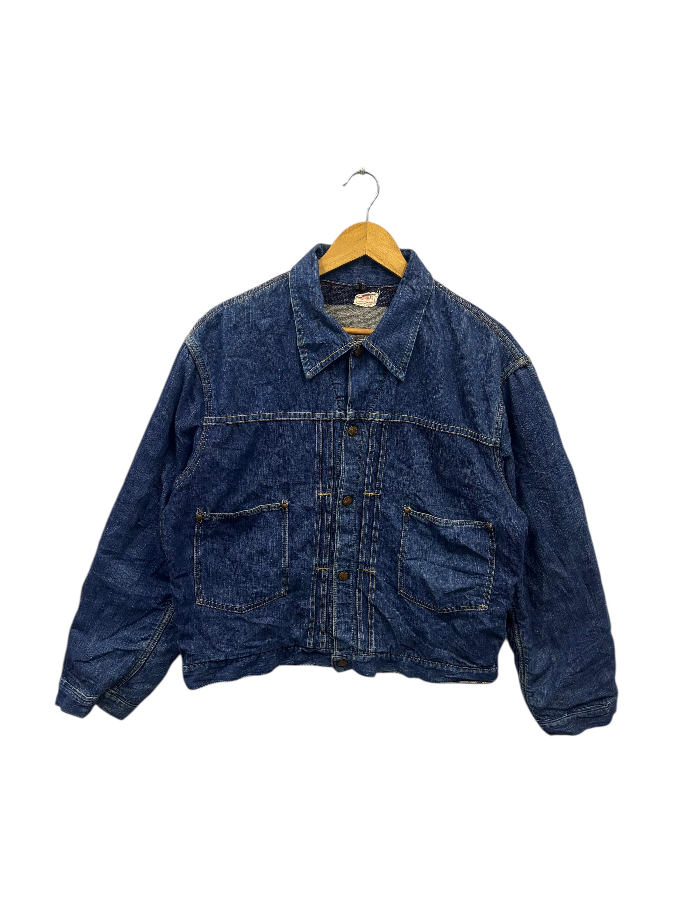 40〜50's HERCULES DENIM BLANKET JACKET　L Vintage 1940-1950's Hercules Sears Blanket Lined Denim