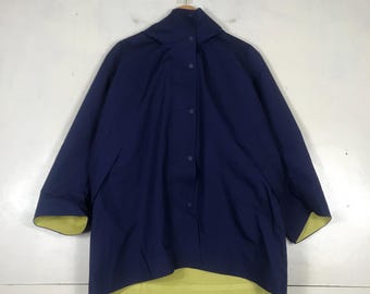 Marni Collaboration Uni Block tech Waterproof Womenswear Oversized Half Coat Blue Large