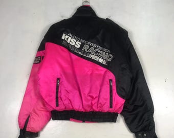 【美品】【希少】 KISS RACING ジャケット ブラック/ピンク Ｍサイズ 美品】【希少】 KISS RACING ジャケット ブラック/ピンク M