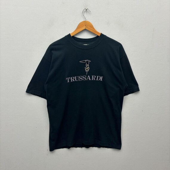 Rare Trussardi célèbre marque italienne orthographe brodé