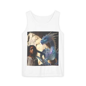 Magical Dragon Graphic Tank Top - Unisex Fantasy Tee, Gift for Dragon Lovers, Summer Fashion, Festival Outfit, Adventure Apparel
