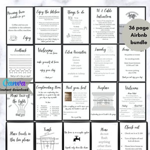 Airbnb template host bundle signs air bnb welcome book 36 signs host pack