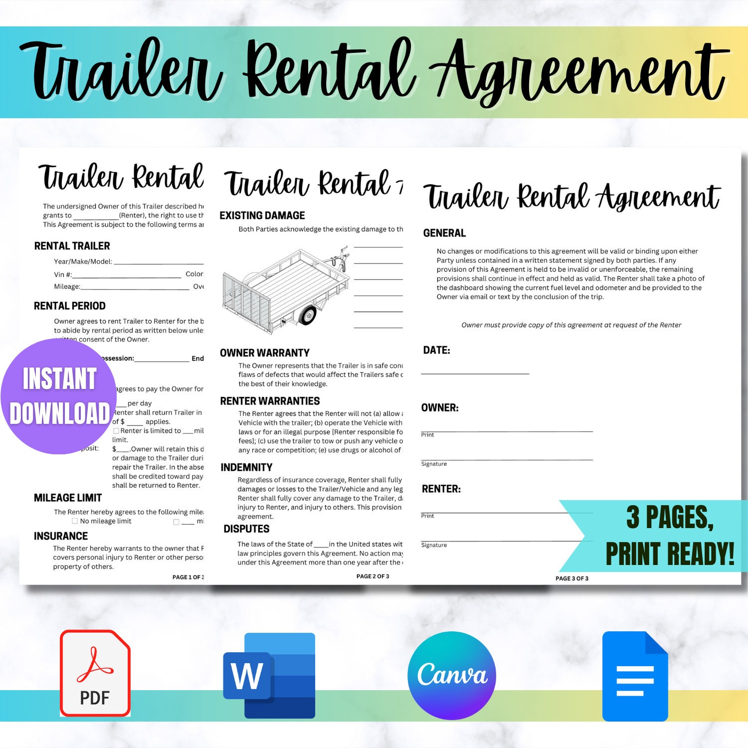 trailer-rental-agreement-contract-utility-trailer-rental-form-editable-rental-agreement-for-trailers-carry-on-trailer-rental-contract-etsy for Free Printable Lease Agreement Texas Trailer Rental Agreement Contract - Utility Trailer Rental Form - Editable Rental Agreement for Trailers - Carry-on Trailer Rental Contract - Etsy for Free Printable Lease Agreement Texas