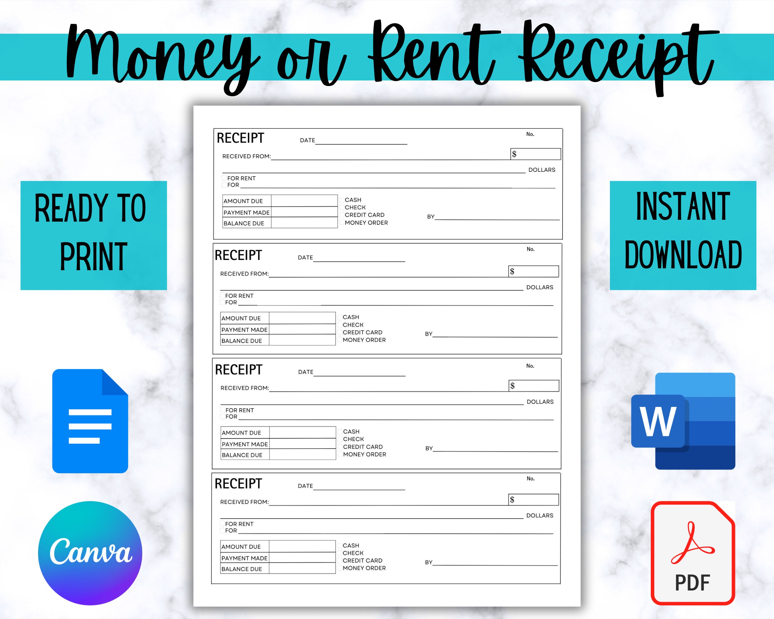 PDF Receipt Template UK