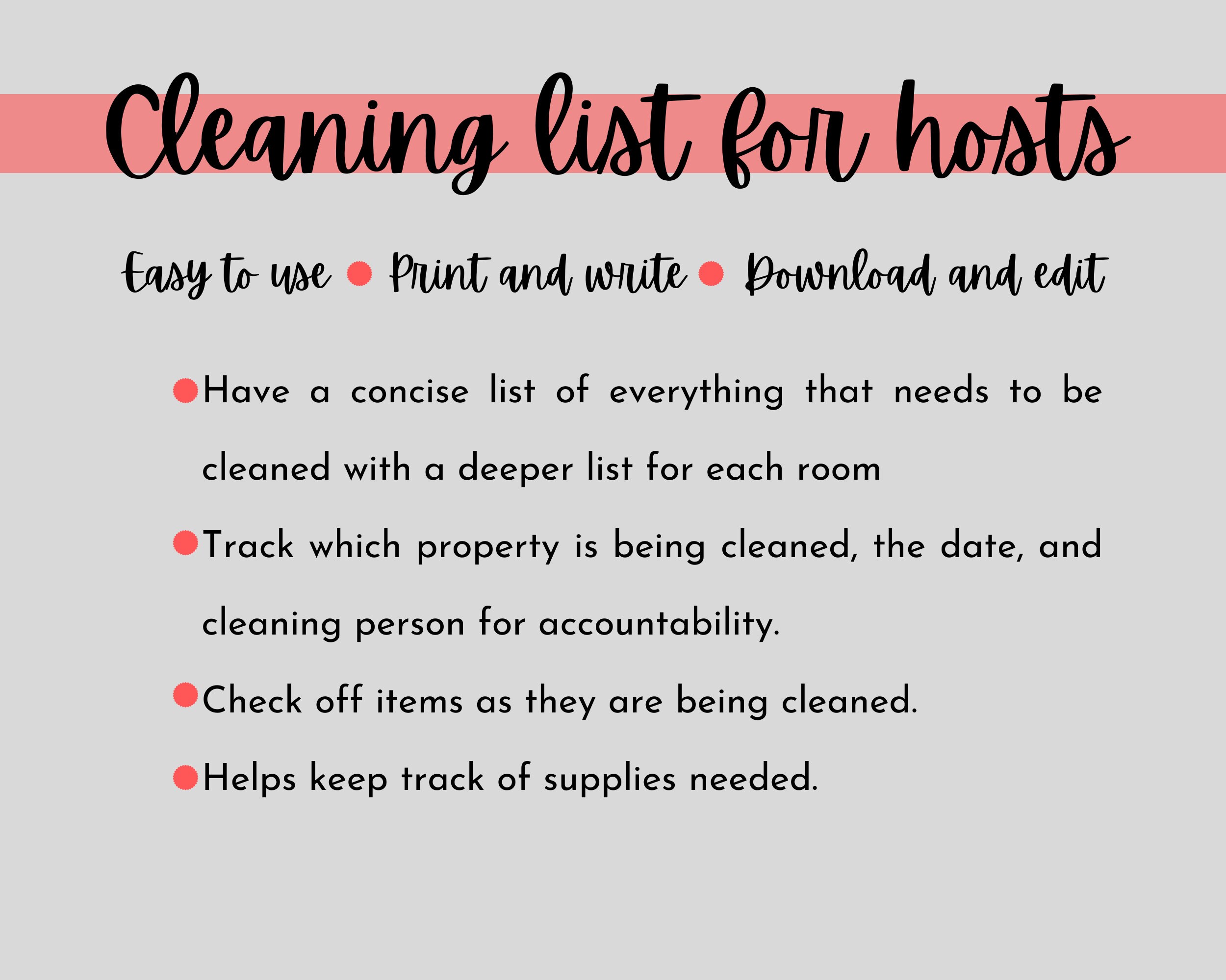Master Cleaning Checklist for House Deep Clean Checklist Etsy