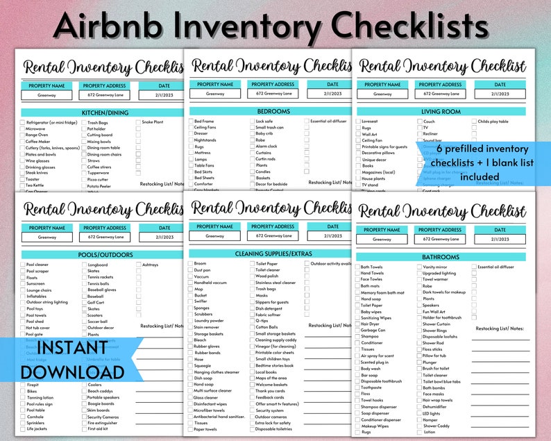 Inventory Sheet Tracker Template for Airbnb Host Bundle Inventory Log