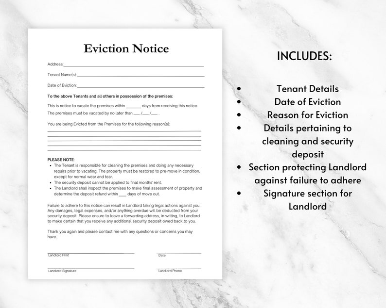 Evict Notice Template Notice to Vacate Eviction Notice Template for
