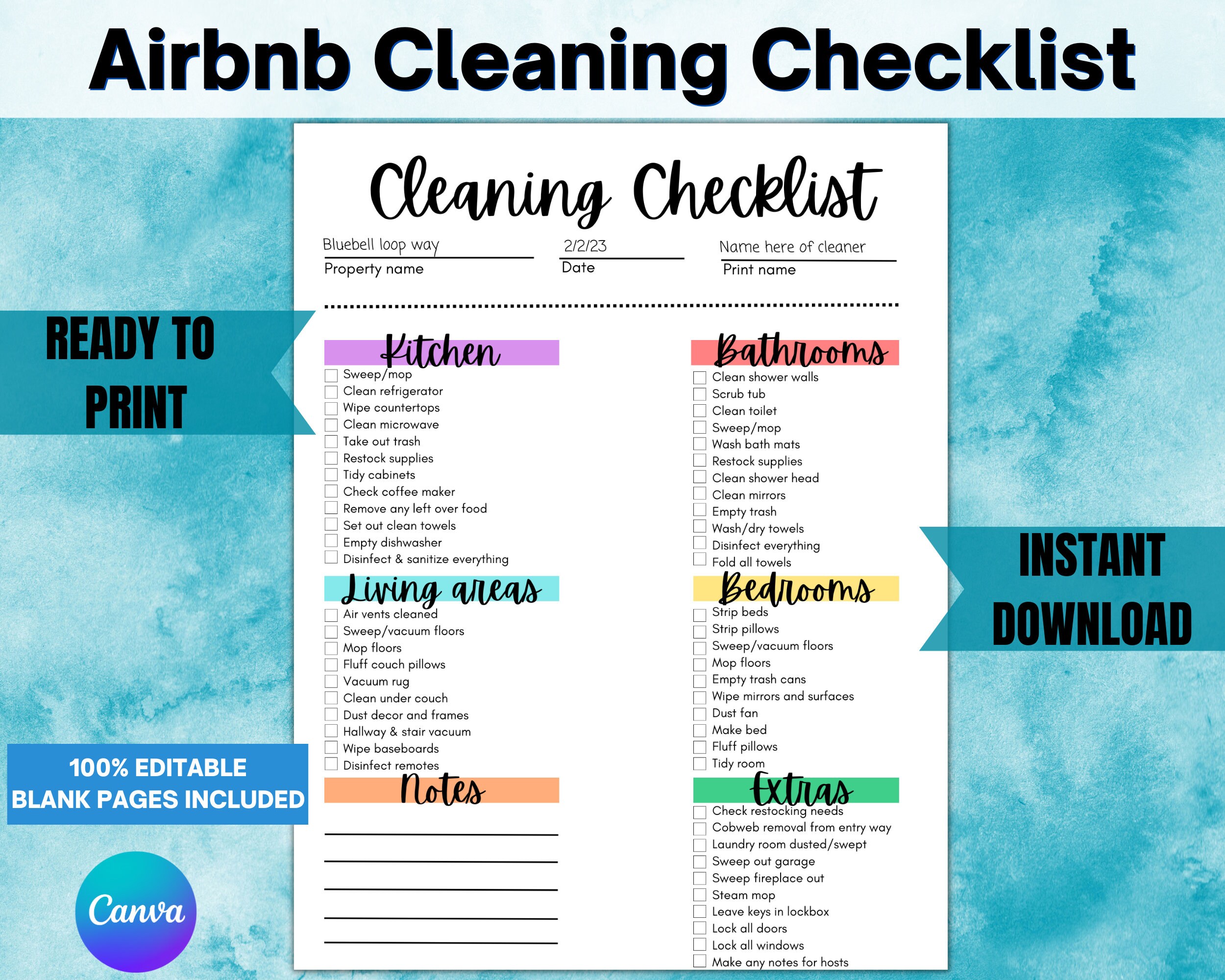 Cleaning Checklist For Airbnb Vacation Rental Cleaning Checklist