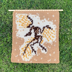 Archaeopteryx Dinosaur Crochet Pattern || Tapestry Crochet Wall Hanging Pattern || Paleontology and Geology Inspired Modern Crochet Tutorial