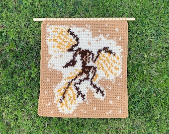 Archaeopteryx Tapestry Crochet Pattern: Dinosaur Wall Hanging (PDF Pattern)