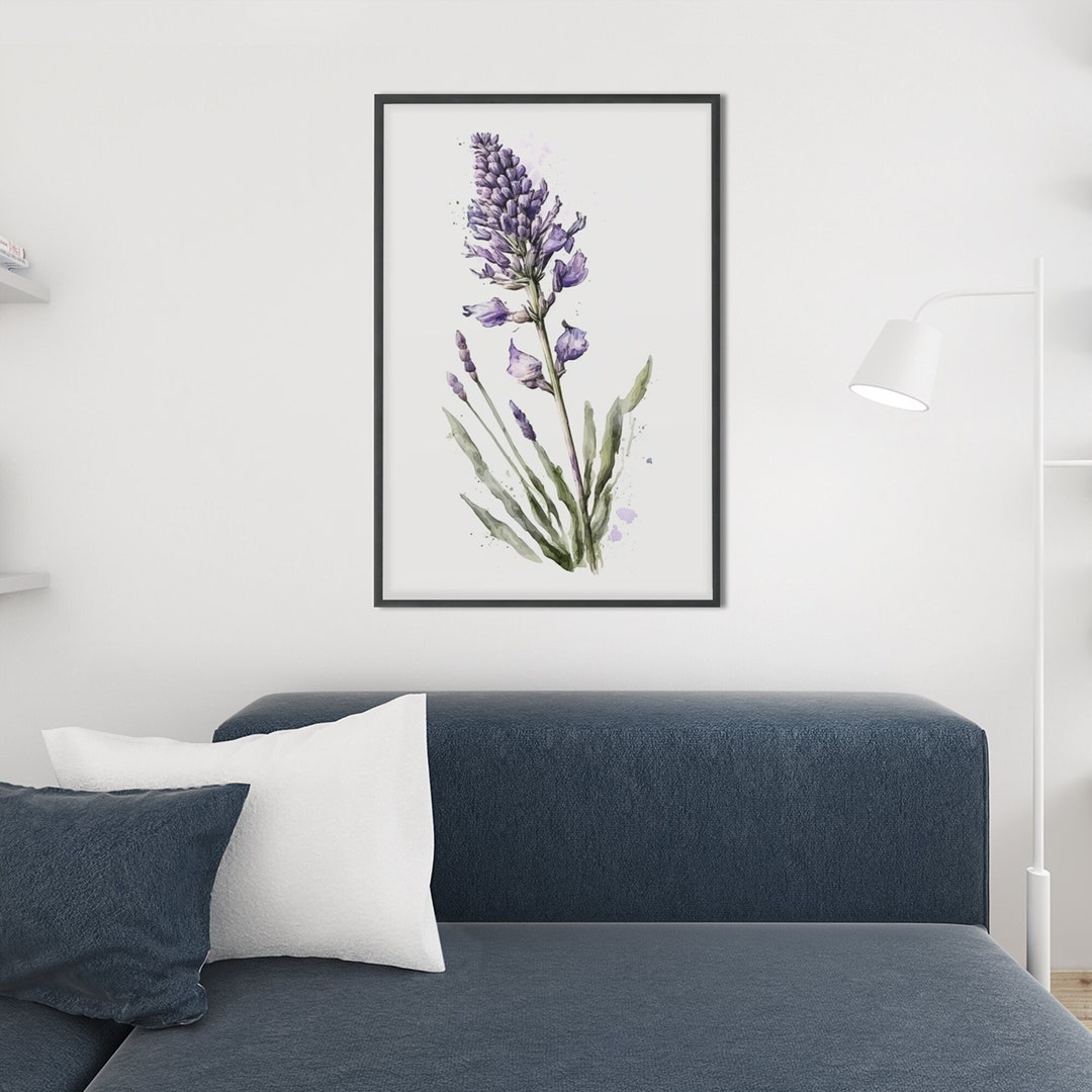 Printable Wall Art, Lavender Watercolor Series, Lavender Boho
