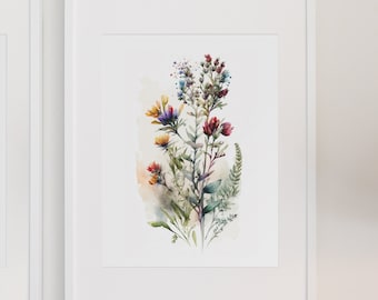 Printable Wall Art, Wildflower Watercolor Series, Watercolor Wall Art, Wildflower Print, Wall Art Decor, Printable Poster, Digital Prints