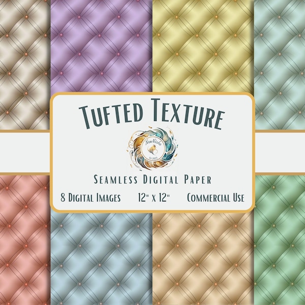 Tufted Digital Paper Diamond Art for Scrapbooking, Printable | Seamless Design | Luxury Multi-Color | Commercial Use