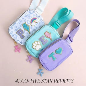 Custom Initial Patch Crossbody Bag Personalized Kid Fanny Pack Purse with Patches Bag Cute Gift Girl Custom Goddaughter Gift from Godmother