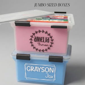 Personalized Kids Keepsake Box Milestone Tote File Organizer School Memory Box Child Memory File Box Child Milestone Box School Work Storage