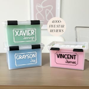 Fully Assembled Kid File Box Children Milestone Tote Baby Memory Box Personalized Baby Gift Custom Gift for Girl School Memory Box Gift Boy