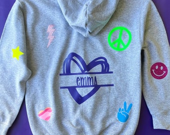 Custom Girl Hoodie Custom Kid Personalized Sweatshirt Girl Hooded Sweatshirt Toddler Girl Fashion Clothes Kid Hoodie Sweatshirt Custom Zipup