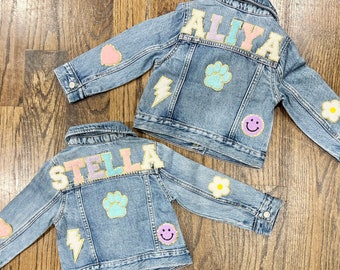 Personalized Denim Jackets for Kids Jeans Jackets Custom Name Patch Jacket for Girls Custom Denim Jackets for Baby Jean Jacket Toddler Name