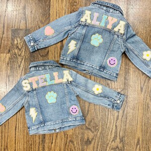 Personalized Denim Jackets for Kids Jeans Jackets Custom Name Patch Jacket for Girls Custom Denim Jackets for Baby Jean Jacket Toddler Name