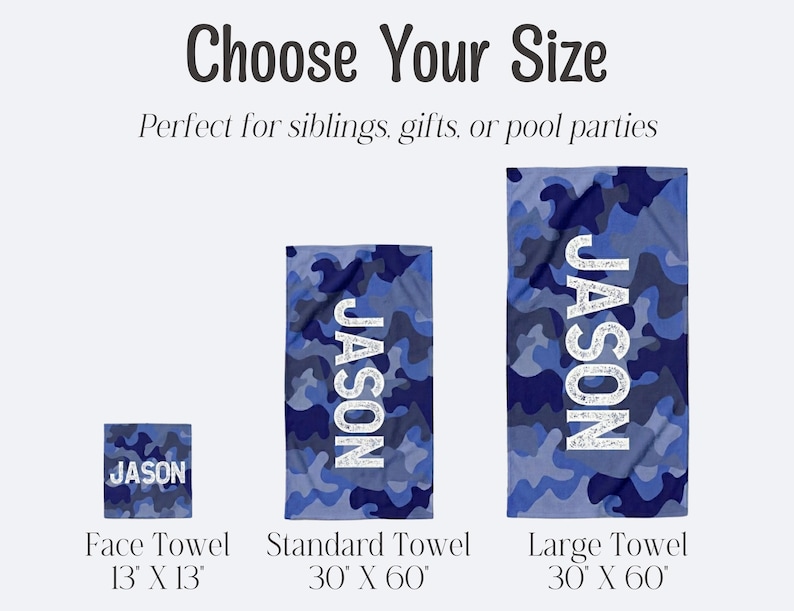 Beach Towel With Name Summer Present Boy Bath Wrap Personalized Name Gift Custom Summer Camp Birthday Favor Pool Party Gift for Little Boy image 2