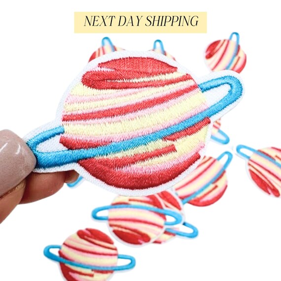 Rainbow Planet Patch Iron On Sew On NASA Space Star Embroidered Badge Applique E - Foto 2