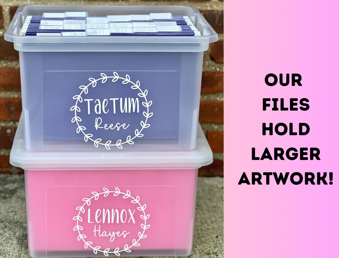 Kid File Box Child Schoolwork Storage Baby Memory Bin New Mom Etsy