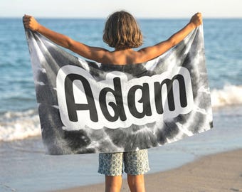Personalized Towel for Kid Pool Towel with Name Boy Customized Beach Towel Toddler Nap Towel Custom Boys Gift for Son Birthday Boy Gift Idea