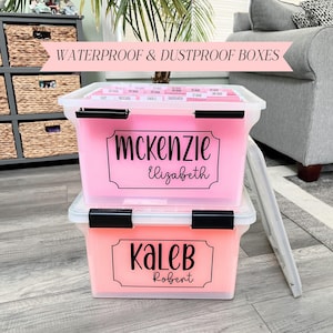 Personalized Kids Keepsake Box Milestone Tote File Organizer School Memory Box Child Memory File Box Child Milestone Box School Work Storage