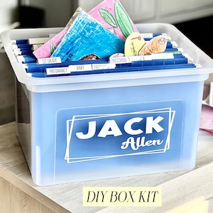 DIY School Year File Box Baby Milestone Tote Decal School Memory Box Kids DIY Milestone Kit DIY Memory Box File Folder Labels Milestone Box