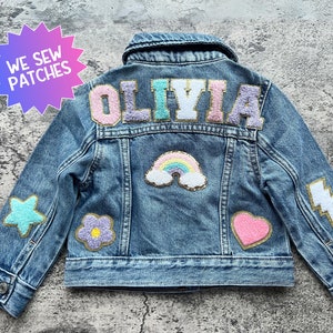 Personalized Denim Jackets for Kids Jeans Jackets Custom Name Patch Jacket for Girls Custom Denim Jackets for Baby Jean Jacket Toddler Name