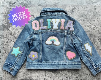 Personalized Denim Jackets for Kids Jeans Jackets Custom Name Patch Jacket for Girls Custom Denim Jackets for Baby Jean Jacket Toddler Name