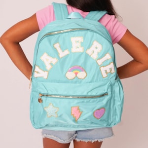 Personalized Backpack Kid School Backpack with Name Patches Bookbag for Girl Custom Back to School Gift for Student Backpack Monogrammed Kid