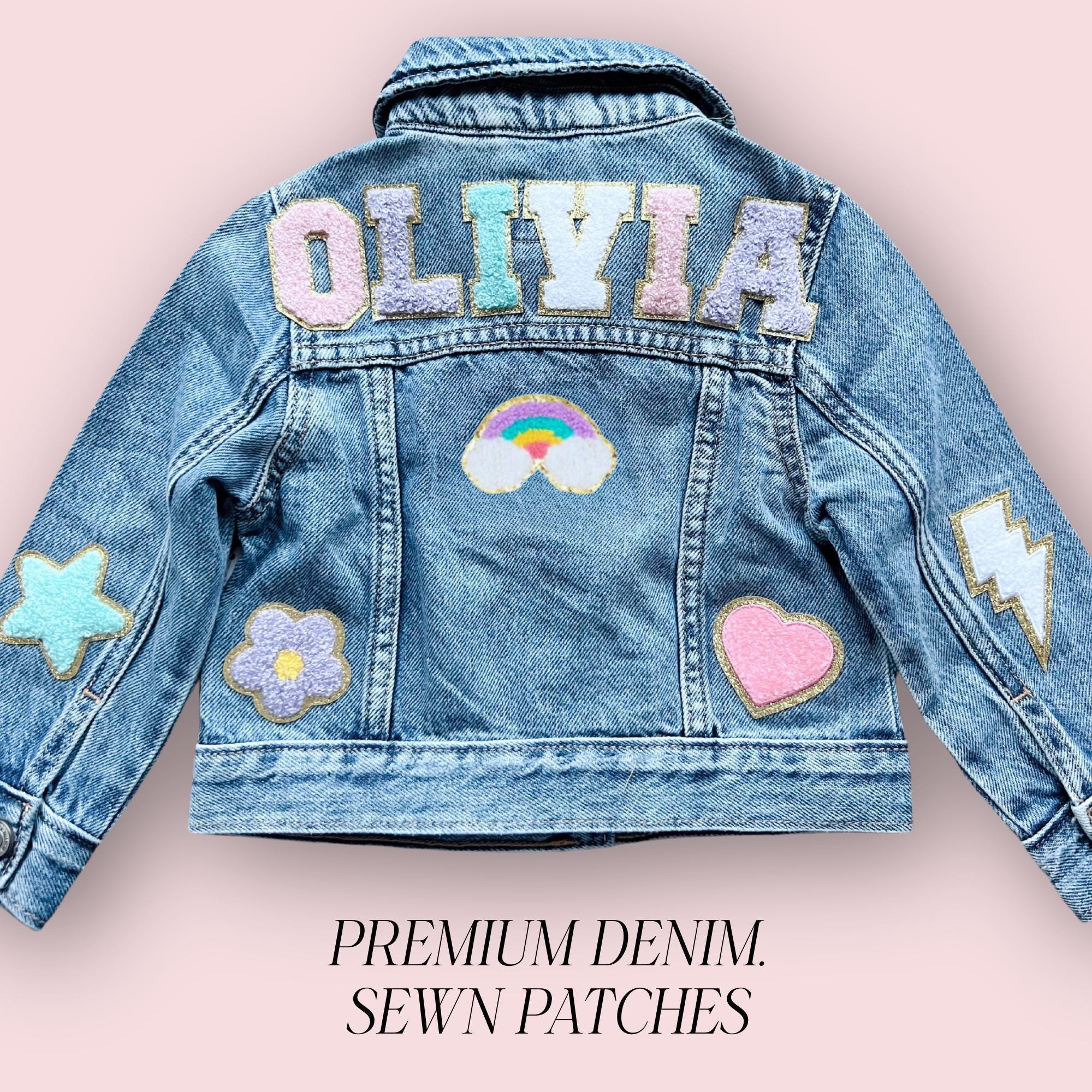 Personalized Kids Denim Jacket: Custom Name Patches, Baby Toddler Jean  Jacket