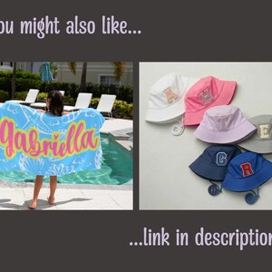 Beach Towel With Name Summer Present Boy Bath Wrap Personalized Name Gift Custom Summer Camp Birthday Favor Pool Party Gift for Little Boy image 18