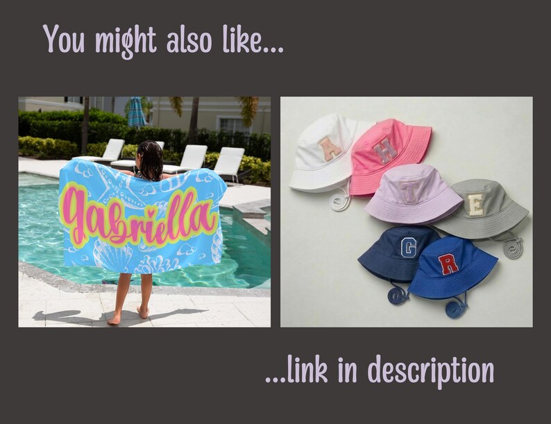 Beach Towel With Name Summer Present Boy Bath Wrap Personalized Name Gift Custom Summer Camp Birthday Favor Pool Party Gift for Little Boy image 18